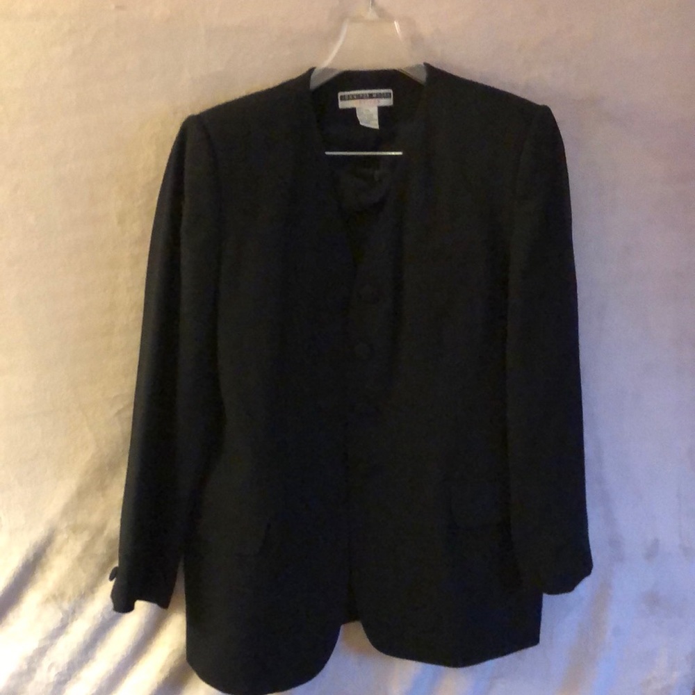 Black wool business suit